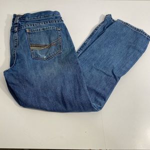 Ariat 654 Mens 34 Low Rise Botton Cut Jeans Stretch Denim Work Jeans Medium Wash